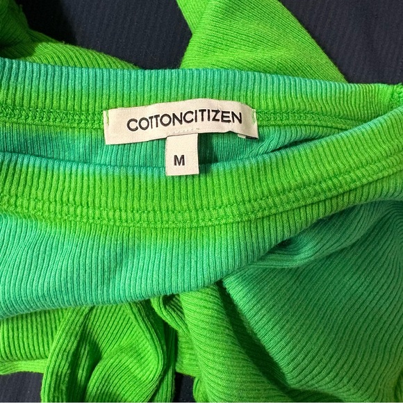 Cotton Citizen Verona Ribbed Crop Top Long Sleeve Knit Green Ombre Size Medium - Picture 7 of 8